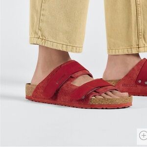 Birkenstock Red Suede Sandals